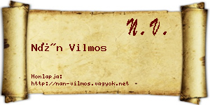 Nán Vilmos névjegykártya
