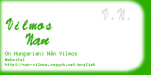 vilmos nan business card