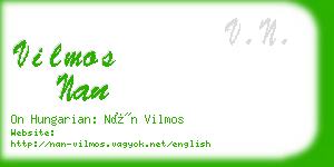 vilmos nan business card